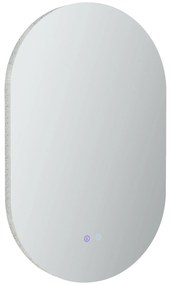 kleankin Espelho Casa de Banho com Luzes LED 81x51 cm 3 Cores Ajustáveis Função Antiembaciamento e Interruptor Tátil Prata | Aosom Portugal