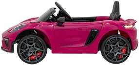 Carro elétrico para Crianças 12V Porsche Spyder RS 718, Rodas Espuma EVA, assento couro ecológico Carga até 30 kg Rosa