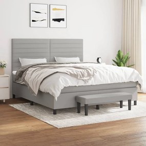 vidaXL Cama com molas/colchão 180x200 cm tecido cinzento-claro