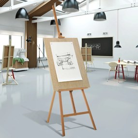 Cavalete de artista com pés 65 x 44 x 174-230 cm, inclinação e altura ajustáveis, em madeira de faia clara