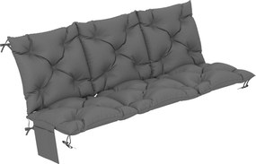 Outsunny Almofada para banco resistente à água antideslizante, acolchoado exterior para baloiço com encosto &amp; fixações 150 x 100 cm cinza escuro | Aosom Portugal