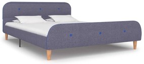 Estrutura de cama 140x200 cm tecido cinzento-claro