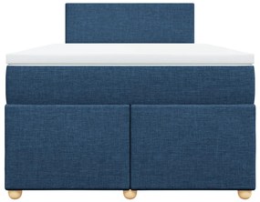 Cama com molas/colchão 120x200 cm tecido azul