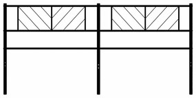 Cabeceira de cama 193 cm metal preto