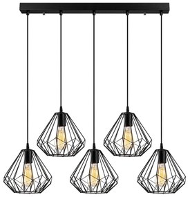 Candeeiro Suspenso Diamond – Preto – Diâmetro 93 cm, Altura 117 cm