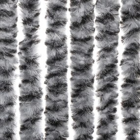 Cortina anti-insetos 100x230 cm chenille cinzento/preto/branco