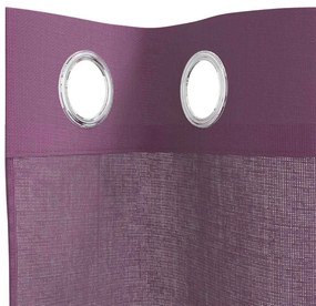 Cortinas de voile com ilhós 2 pcs roxo 140x245 cm