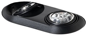 Foco embutido redondo preto GU10 70mm 2-luzes - Hubs Moderno