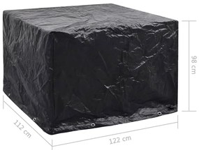 Capas para mobiliário de jardim 2 pcs 8 ilhós 122x112x98 cm