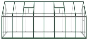 Estufa com estrutura base 445x169x195 cm alumínio verde