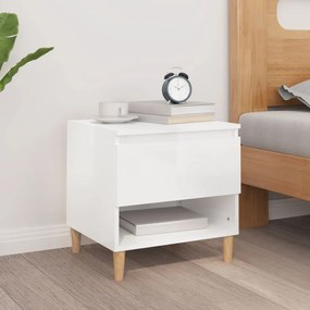 Mesa de cabeceira 50x46x50cm derivados madeira branco brilhante