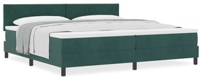 Cama Box com Colchão vidaXL Verde Escuro 200x200 cm Veludo