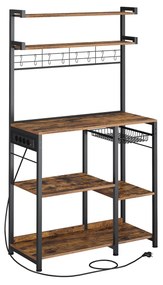Prateleira de cozinha ajustável com várias prateleiras | VASAGLE | 40 x 90 x 165,5 cm | KKS031K11.