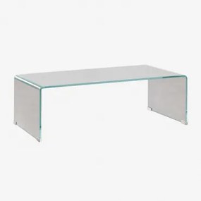 Rectangular Coffee Table 110x55 Cm In Tempered Glass Crhis Transparente - Sklum