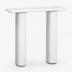 Consola De Entrada Retangular 80x30 Cm Em Cimento Tiena Branco - Sklum