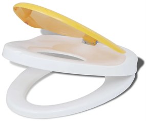 Tampos sanita tampas fecho suave 2pcs plástico branco e amarelo