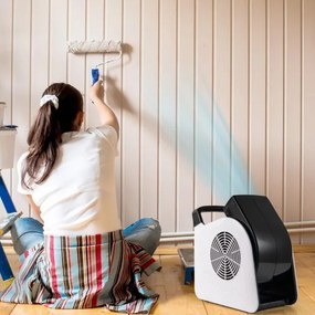 Ventilador de alta velocidade com 3 velocidades e cabeça giratória de 185° para secagem, arrefecimento, ventilação e refrigeração 130W 552 m³/h Preto