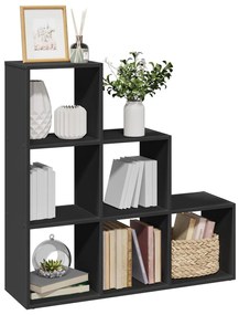 vidaXL Estante divisória 3 níveis 99x29x99 cm derivados madeira preto