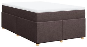 Cama boxspring com colchão 120x190 cm tecido castanho-escuro