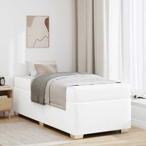 vidaXL Estrutura da Cama com colchão Branco 90 x 190 cm tecido
