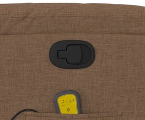 Poltrona de massagens reclinável tecido castanho