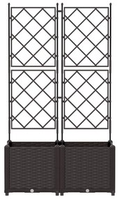 Plantadeira de Jardim com Treliça 2 pcs Castanho 80x40x143 cm