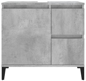 Armário WC 65x33x60 cm derivados de madeira cinzento cimento