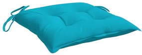 Almofadões de cadeira 4 pcs 50x50x7 cm tecido oxford turquesa