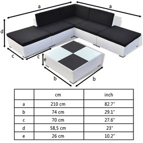 Conjunto Lounge de Jardim Ives em Vime Branco - 2 Sofás e Mesa de Cent