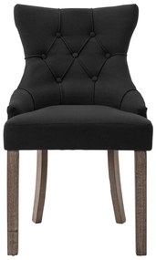 Cadeiras de jantar 6 pcs tecido preto