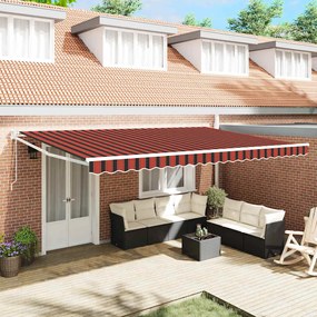 vidaXL Toldo Retrátil Automático Laranja e Marrom 500x300 cm