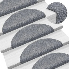 vidaXL Tapetes de escada autoadesivos 10 pcs 56x17x3 cm cinzento-claro