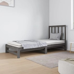 3124754 vidaXL Estrutura sofá-cama de puxar 2x(90x190) cm pinho maciço cinza