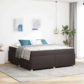vidaXL Estrutura da Cama com colchão Marrom Escuro 180 x 200 cm tecido