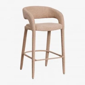 Banco Alto Estofado Arazeina Chenille Espesso Latte Marrom - Sklum
