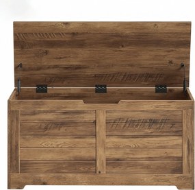 Banco com espaço de arrumação 40 x 100 x 46 cm estilo rústico castanho mel