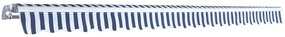 Toldo dobrável manual 500 cm azul e branco