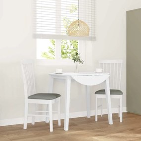 vidaXL Cadeiras de jantar com almofadões 2 pcs madeira maciça branco
