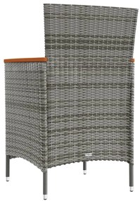 Cadeiras de jantar para jardim 2 pcs vime PE cinzento