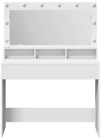 mesa de maquiagem branca vidaXL com luzes LED - 100x41x135 cm