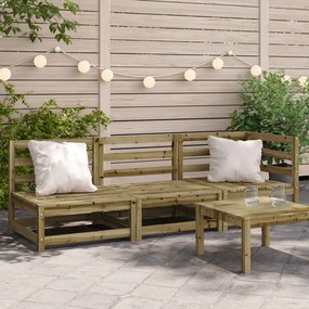 vidaXL Sofá de 3 lugares para jardim pinho maciço impregnado