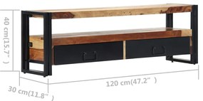 Móvel de TV 120x30x40 cm madeira de sheesham maciça