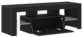 Rack de TV vidaXL com Luzes LED Carvalho Preto 120x35x40 cm