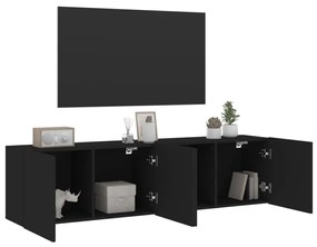 Móveis de parede para TV 2 pcs 80x30x41 cm preto