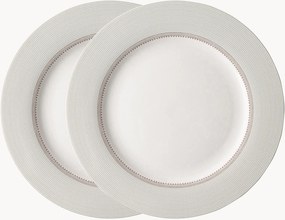 Pratos de jantar em porcelana Flat, conjunto de 2