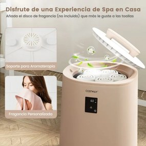 Aquecedor de toalhas para Casa de Banho de 18 L com tela LED e desligamento automático Cubo portátil castanho