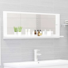 vidaXL Espelho casa de banho 100x10,5x37cm contrap. branco brilhante