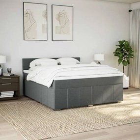 Cama com molas/colchão 180x200 cm tecido cinzento-escuro