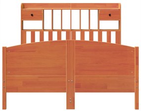 Cama com estante sem colchão 140x190 cm pinho maciço