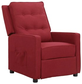 vidaXL Poltrona reclinável tecido vermelho tinto